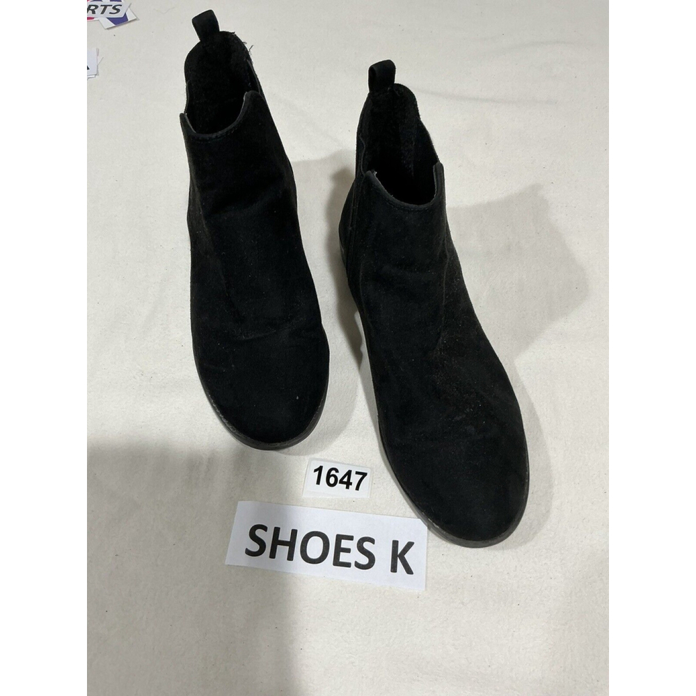 Woman’s Primemark Black Faux Suede Flat Heel Pull On Stretch Bootie 8